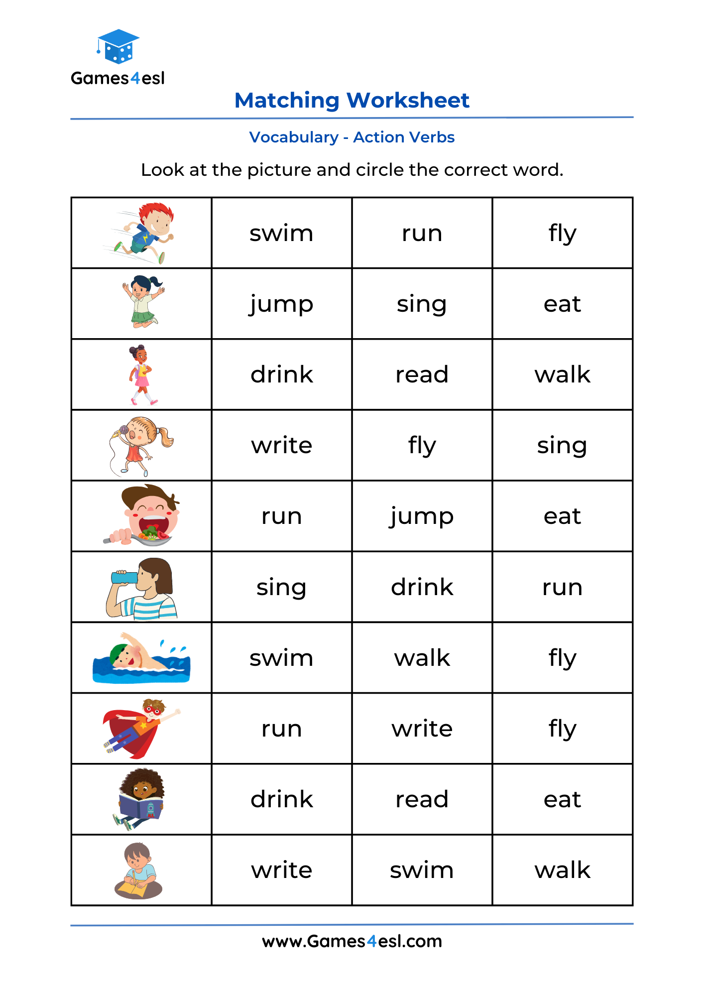 Picture Word Matching Worksheets Games4esl Picture Word Matching Worksheets Games4esl