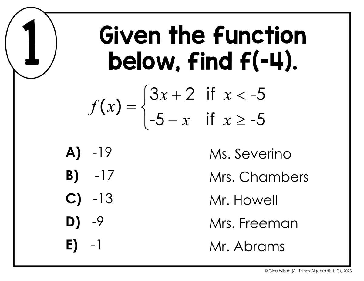 Piecewise Functions Linear Functions Only Math Lib Activity All Things Algebra Piecewise Functions Linear Functions Only Math Lib Activity All Things Algebra
