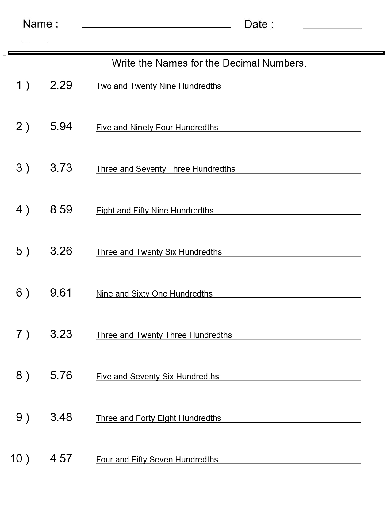 Place Value Worksheets Word Names For Decimal Numbers Worksheets 2 Digits Hun Made By Teachers Place Value Worksheets Word Names For Decimal Numbers Worksheets 2 Digits Hun Made By Teachers