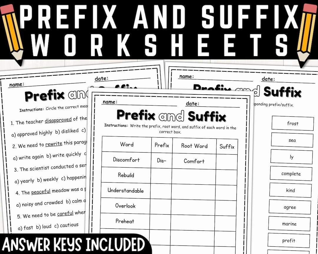 Prefix And Suffix Worksheets Activities Root Words Affixes Printable Worksheets Instant Download PDF Etsy 14 ROOT WORDS Prefixes And Suffixes Worksheets Free PDF At Worksheeto
