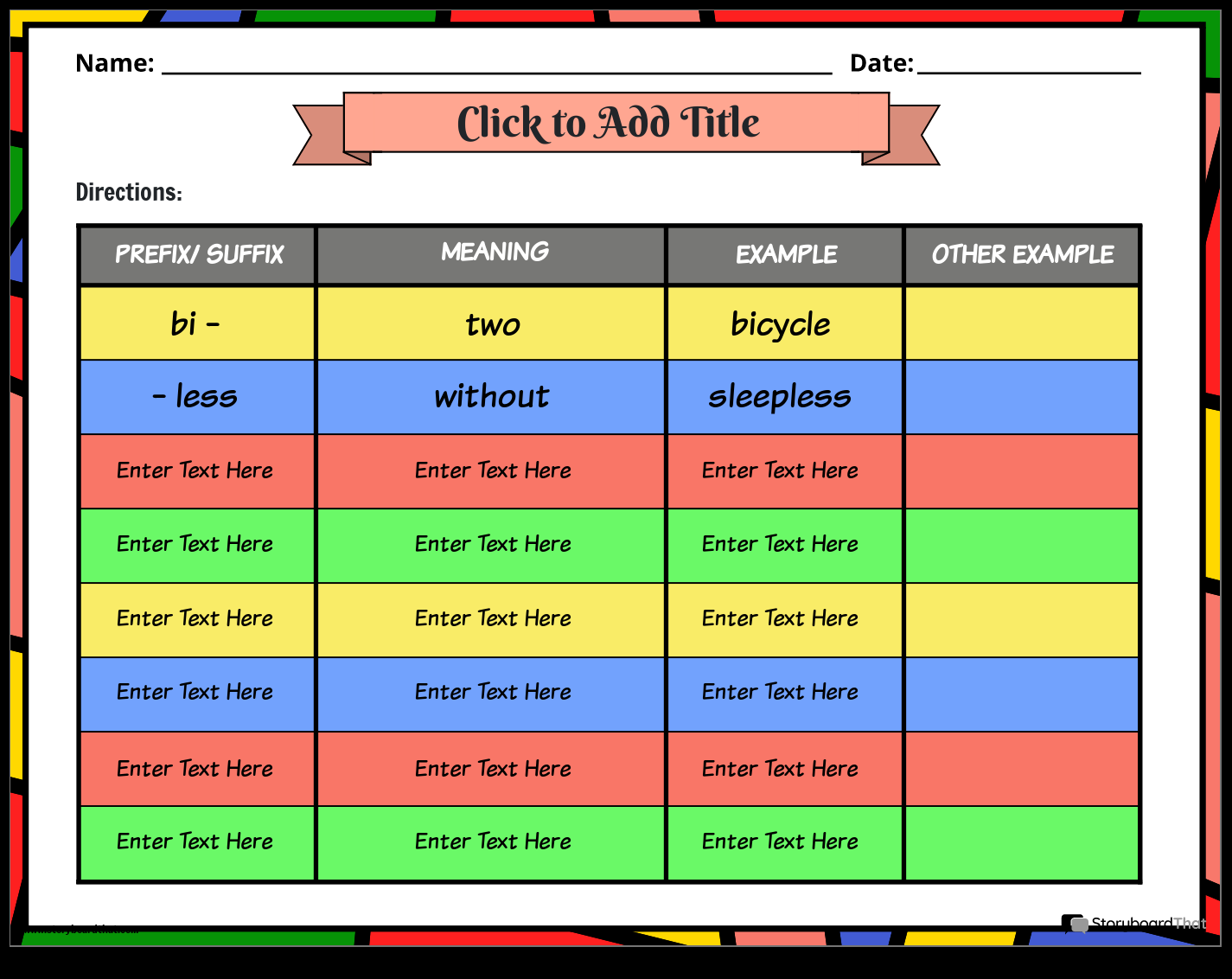 Prefixes Suffixes Worksheets Free From Storyboard That Prefixes Suffixes Worksheets Free From Storyboard That