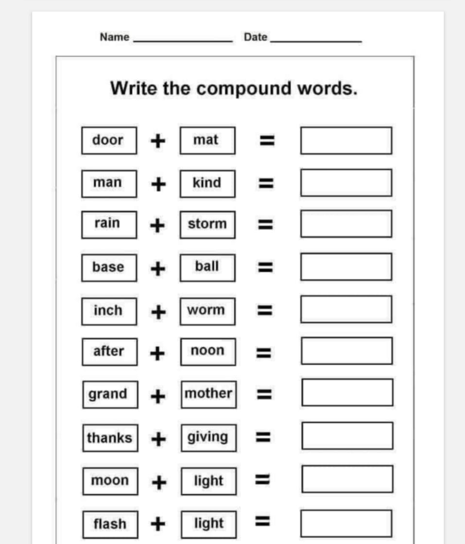Printable Compound Words Pdf Activity School For Kids Decodable Compound Word Puzzles FREE Printables Literacy Learn