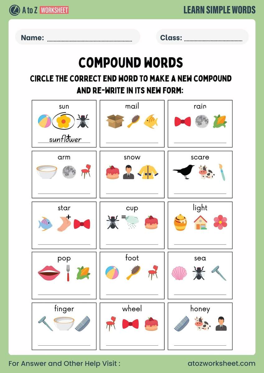 Printable Compound Words Worksheets For Kids Free PDF A To Z Worksheet Make Compound Words Printable Worksheets EnchantedLearning