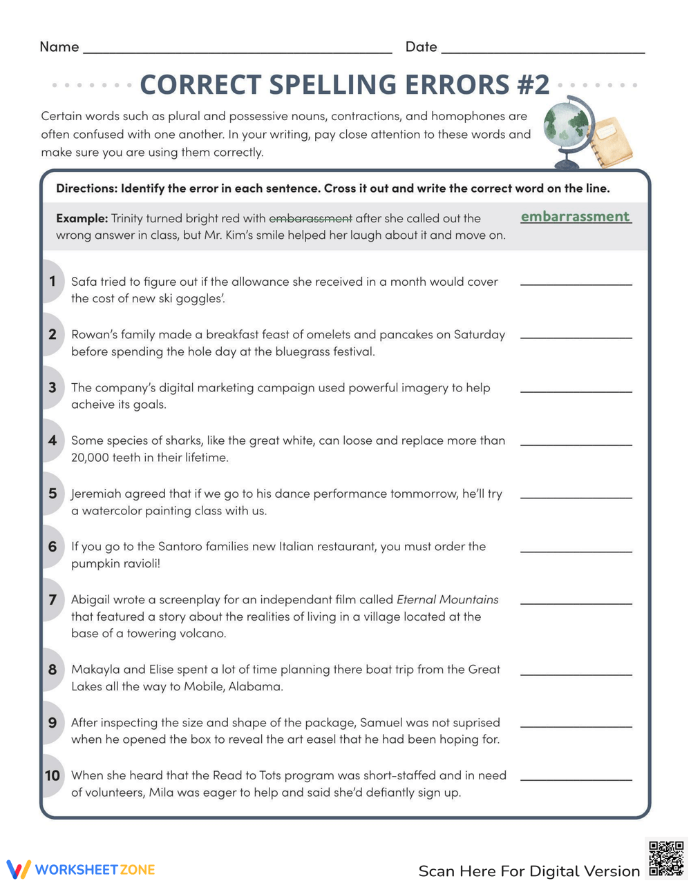 Printable Grade 7 Irregularly Spelled Words Worksheets