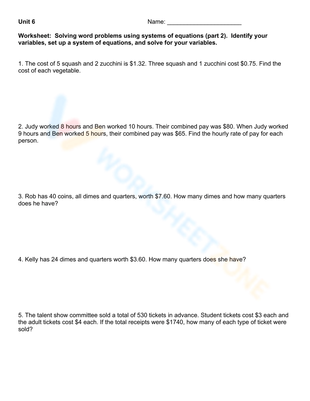 Printable Grade 8 Easter Systems Of Equations Worksheets Download 3x 4y Solve 2y Y Systems Of Equations Word Problems KEY