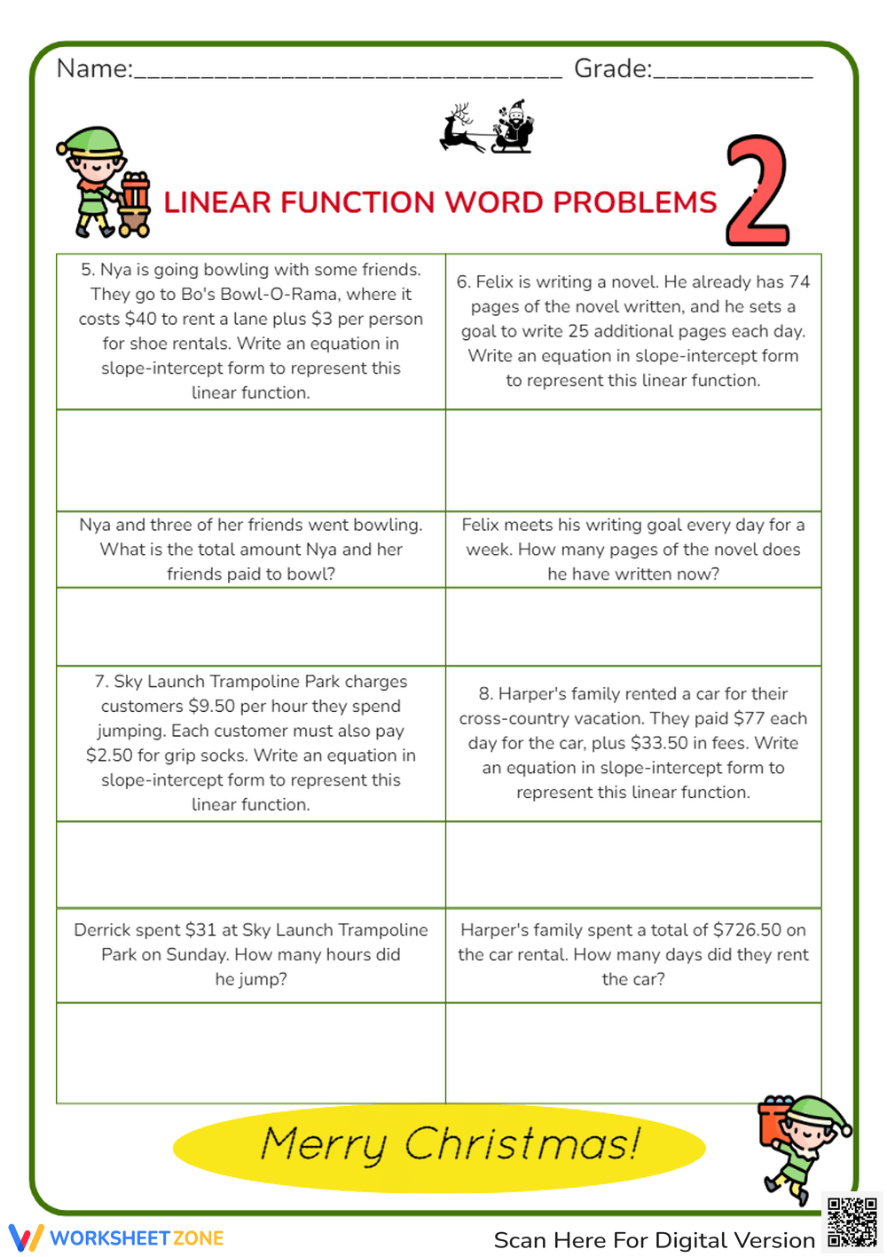 Printable Grade 8 Writing Linear Equations Worksheets Printable Grade 8 Writing Linear Equations Worksheets