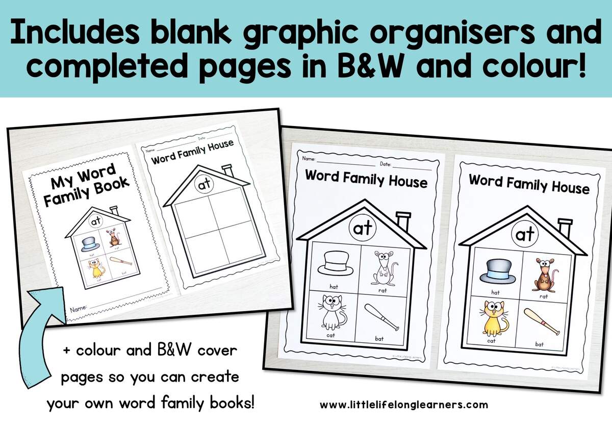 Printable Word Family Houses Booklet Or Poster Little Lifelong Learners Printable Word Family Houses Booklet Or Poster Little Lifelong Learners