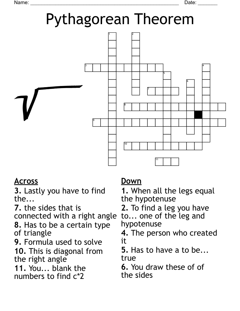 Pythagorean Theorem Word Search WordMint