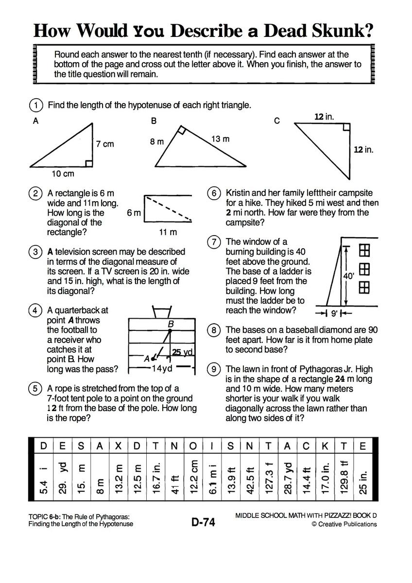 Pythagorean Theorem Worksheets Practicing Pythagorean Theorem Worksheets Library