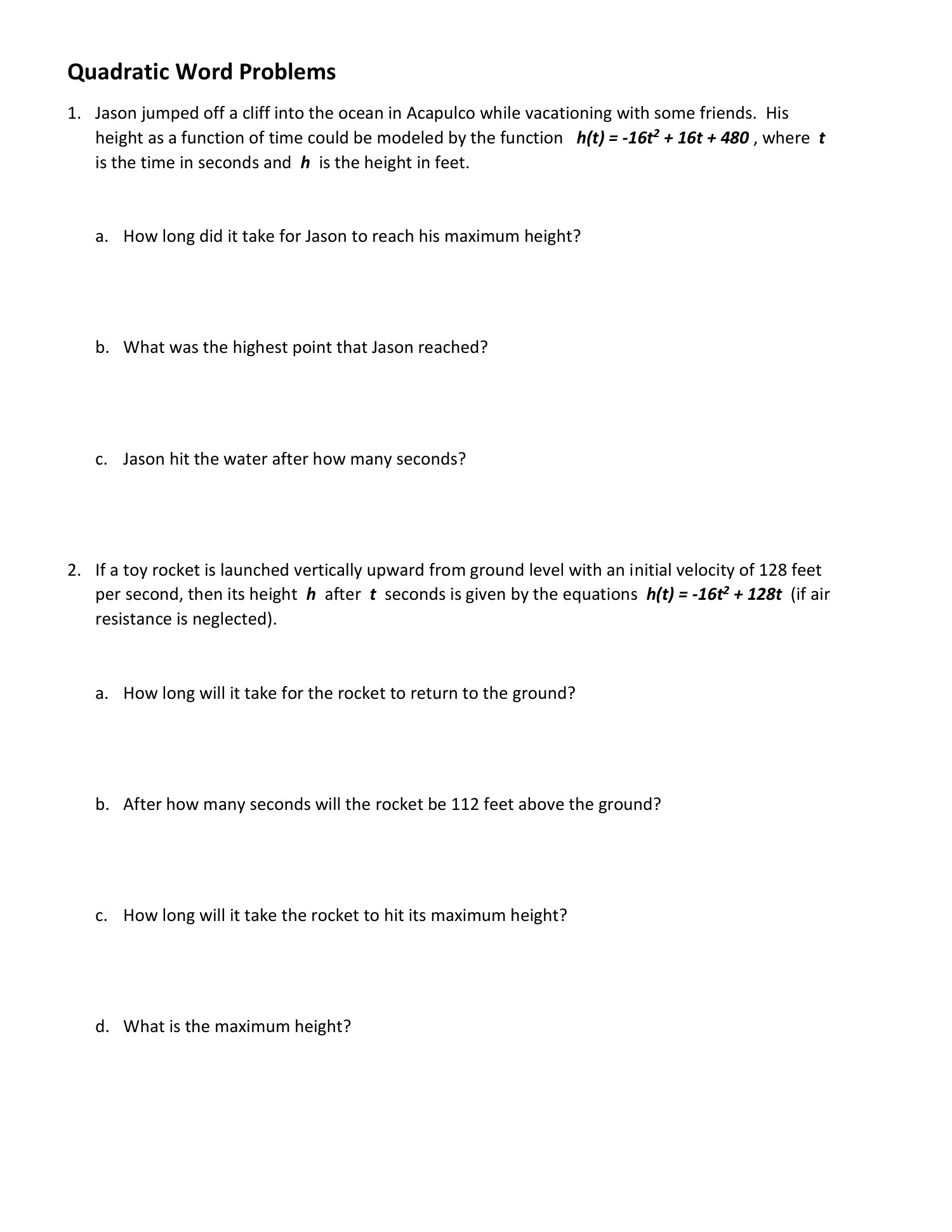 Quadratic Word Problems Worksheet Pdf DocDroid Quadratic Word Problems Worksheet Pdf DocDroid