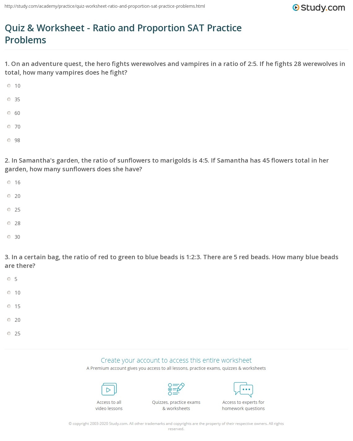 Quiz Worksheet Ratio And Proportion SAT Practice Problems Worksheets Library Quiz Worksheet Ratio And Proportion SAT Practice Problems Worksheets Library