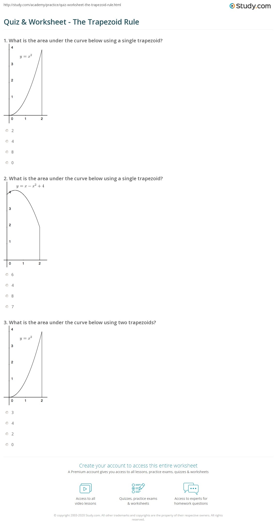 Quiz Worksheet The Trapezoid Rule Study Quiz Worksheet The Trapezoid Rule Study