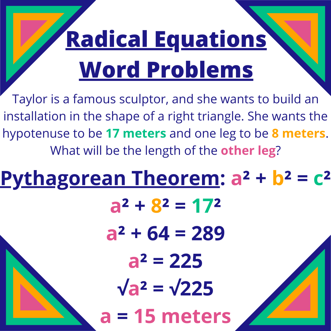 Radical Equation Word Problems Examples Practice Expii