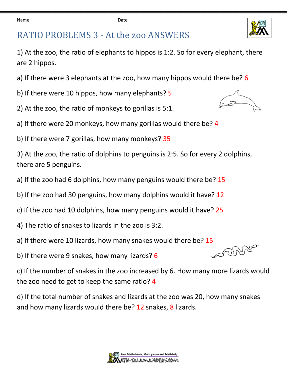 Class 6 Maths Proportion Word Problems Worksheet With Answers