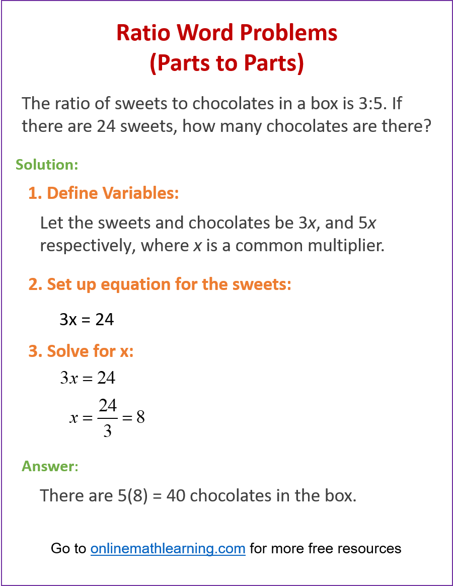 Ratio Word Problems video Lessons Examples And Solutions