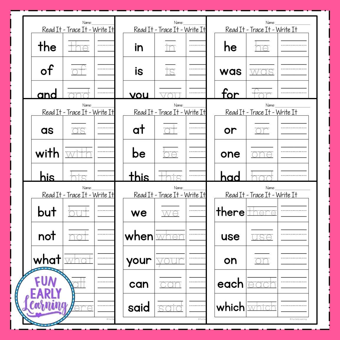 Sight Words Practice Frys First 100 Sight Words Made By Teachers