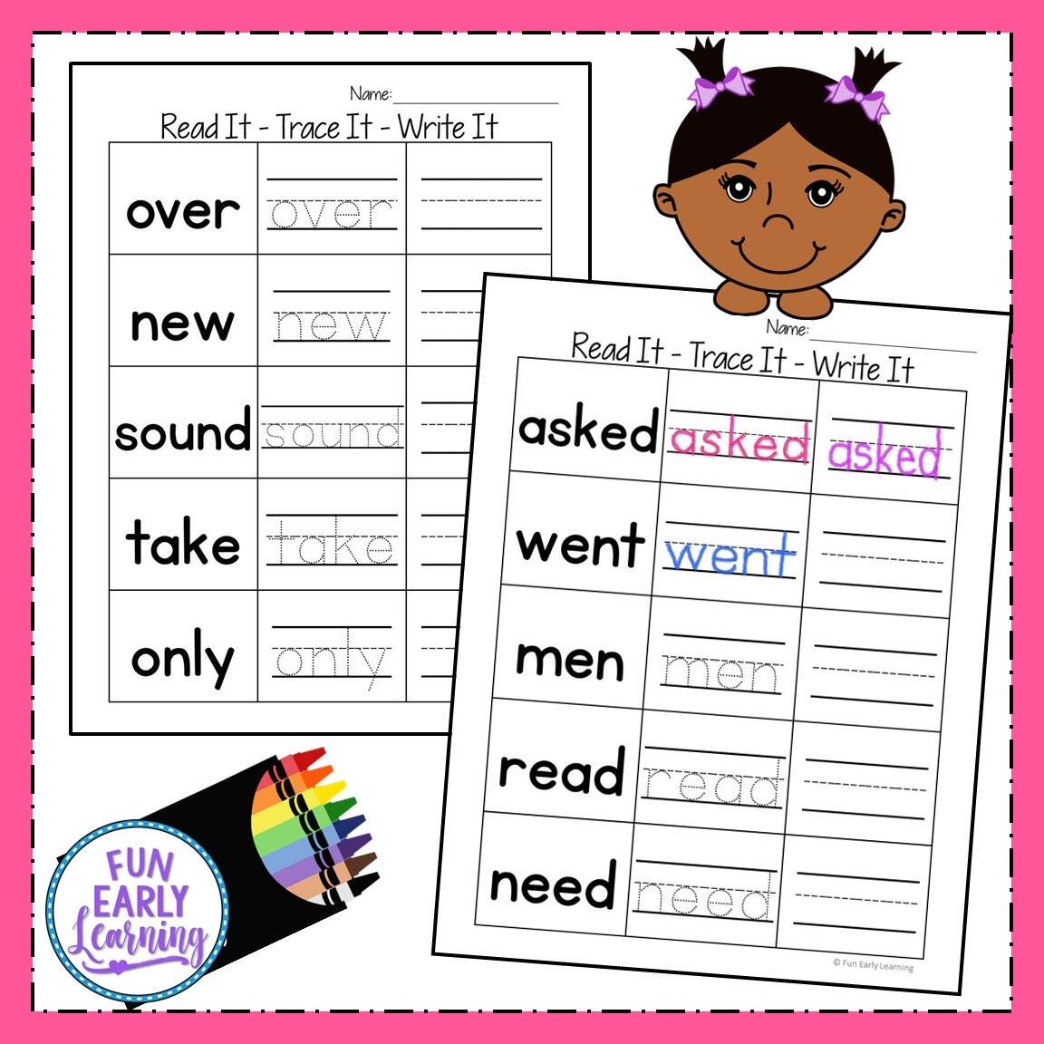 Read It Trace It Write It Fry S Second 100 Sight Words Fun Early Learning