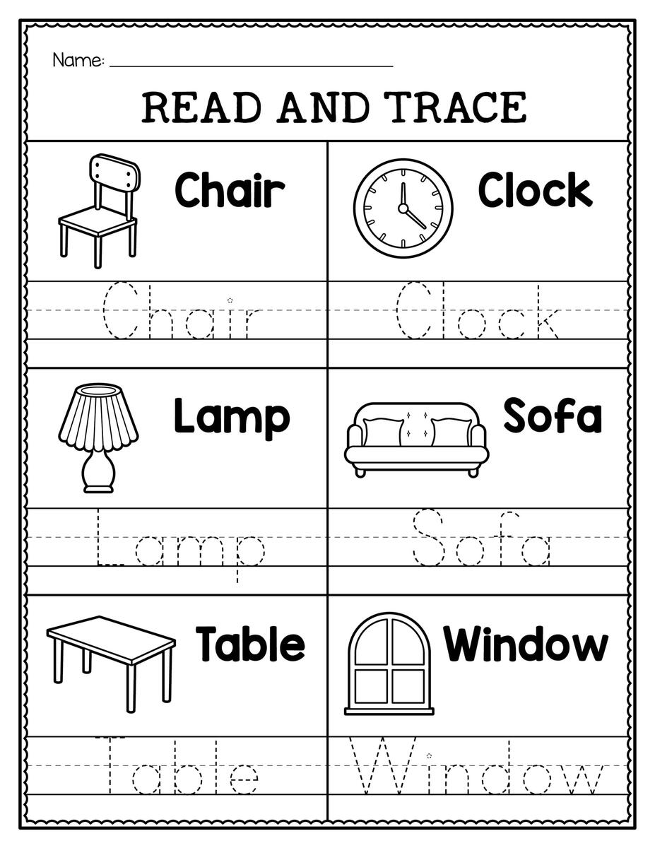 Read Trace Worksheets Fun Educational Read Trace Worksheets For Kids Made By Teachers 24 Printable Trace The Words Worksheet Alphabetical A Z Capital And Lowercase Words Ages 3 7 KG1 To Grade 2 Etsy