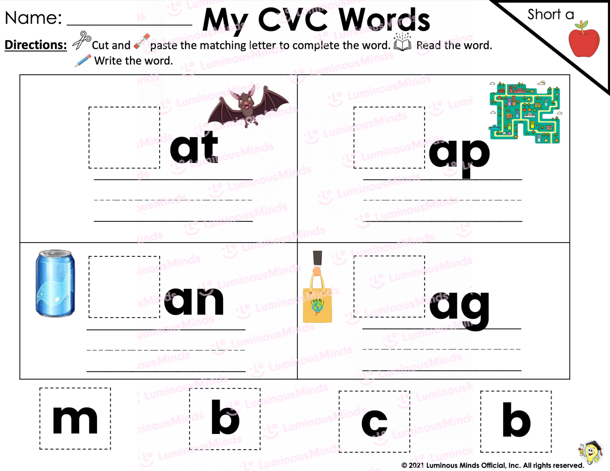 Reading Comprehension Worksheets Let S Make CVC Words With Short A