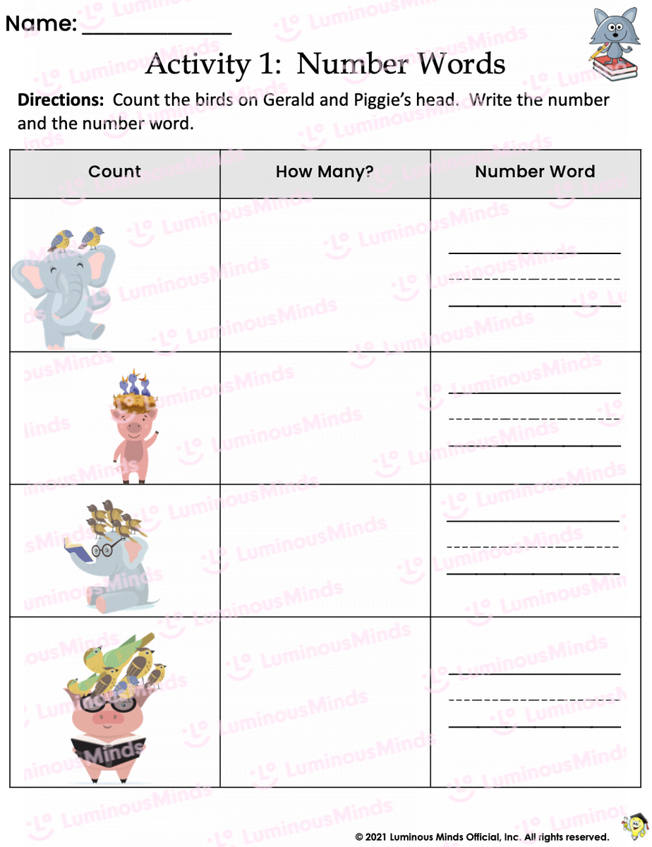 Reading Comprehension Worksheets Number Words Count And Write