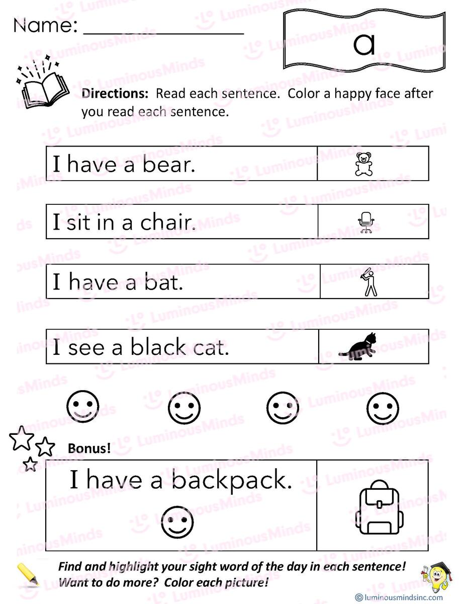 Reading Comprehension Worksheets Reading With Sight Word A Sight Words Printable Activity Worksheets Made By Teachers