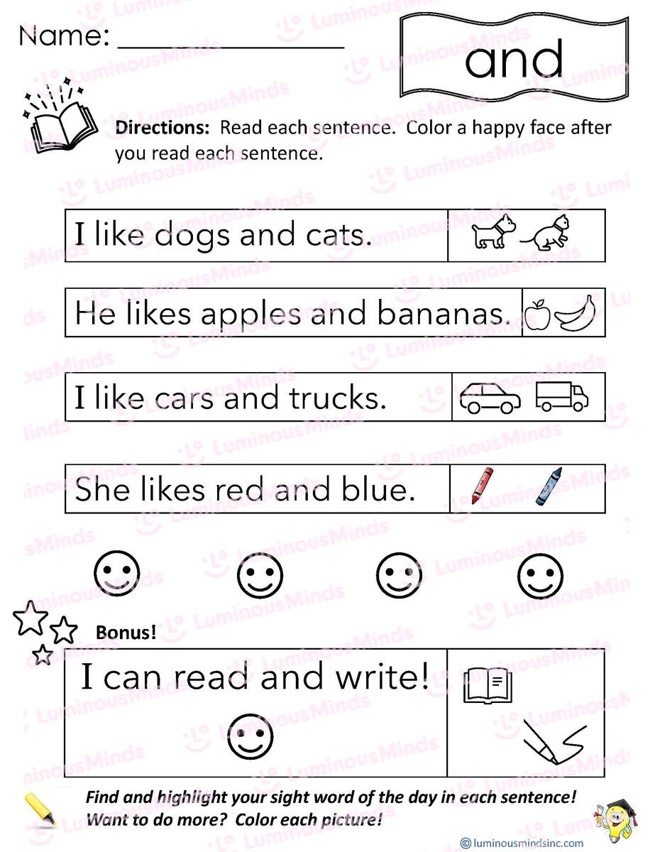 Reading Comprehension Worksheets Reading With Sight Word And Reading Comprehension Worksheets Reading With Sight Word And