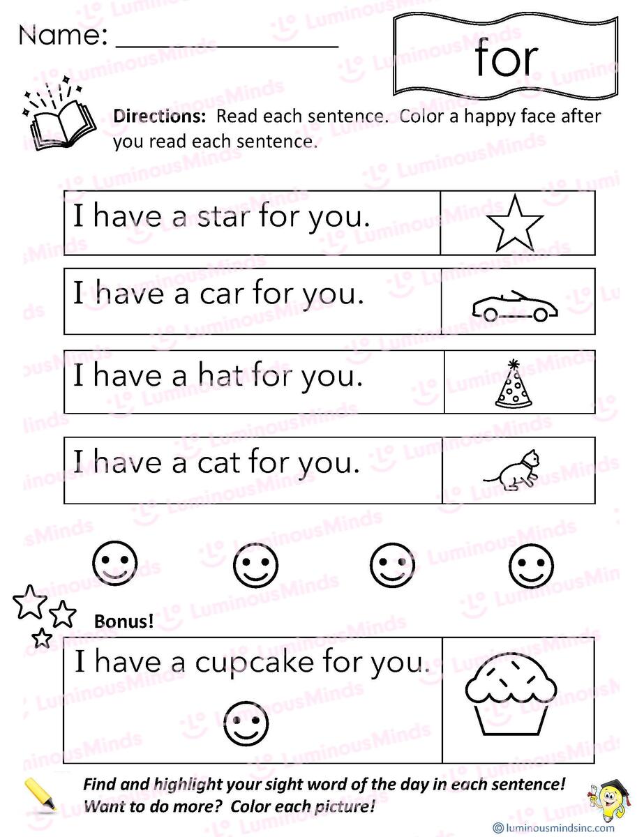 Reading Comprehension Worksheets Reading With Sight Word For Sight Word Are Worksheet Free Printable Digital PDF