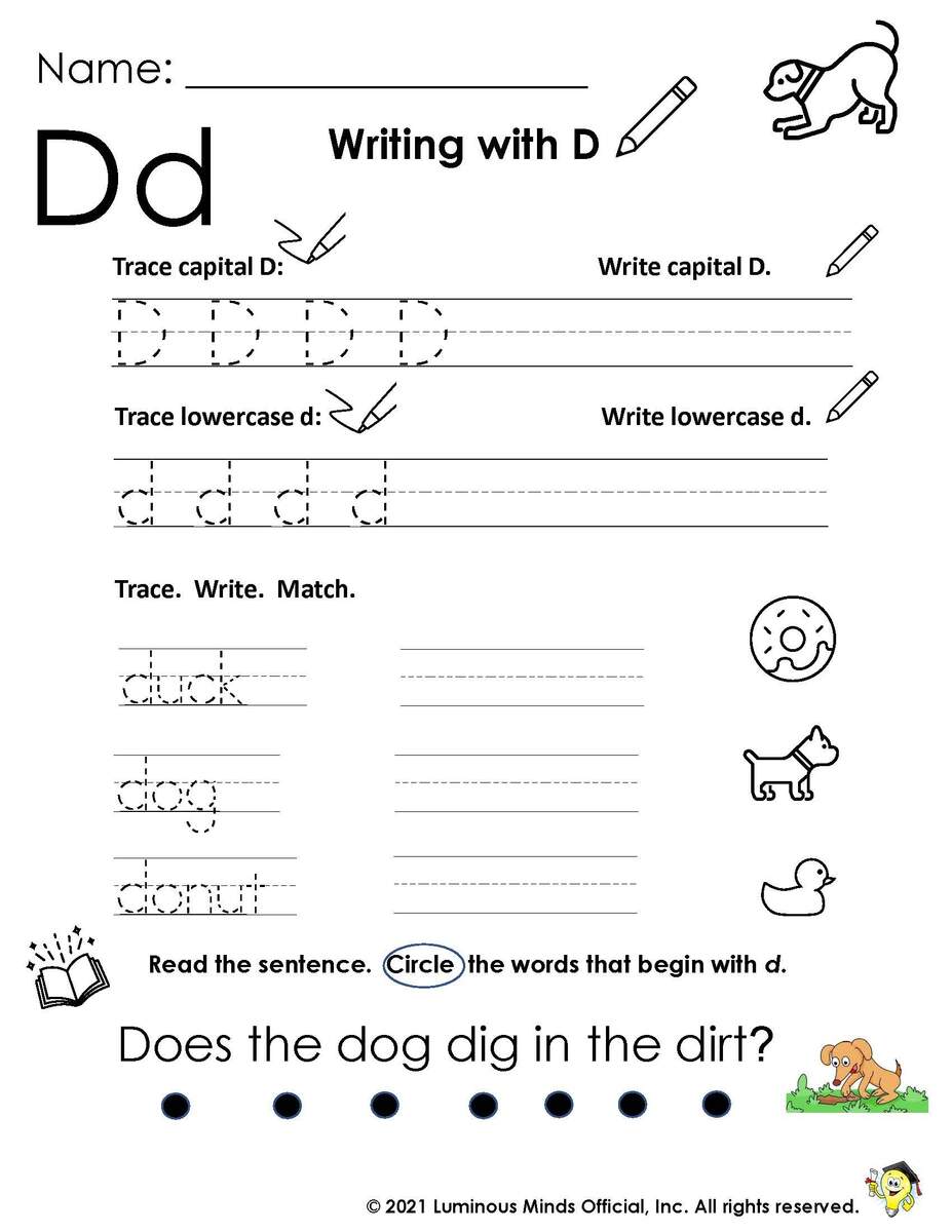 Reading Comprehension Worksheets Writing With D Reading Comprehension Worksheets Writing With D