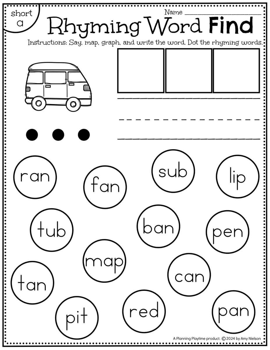 Rhyming CVC Worksheets Planning Playtime Rhyming CVC Worksheets Planning Playtime
