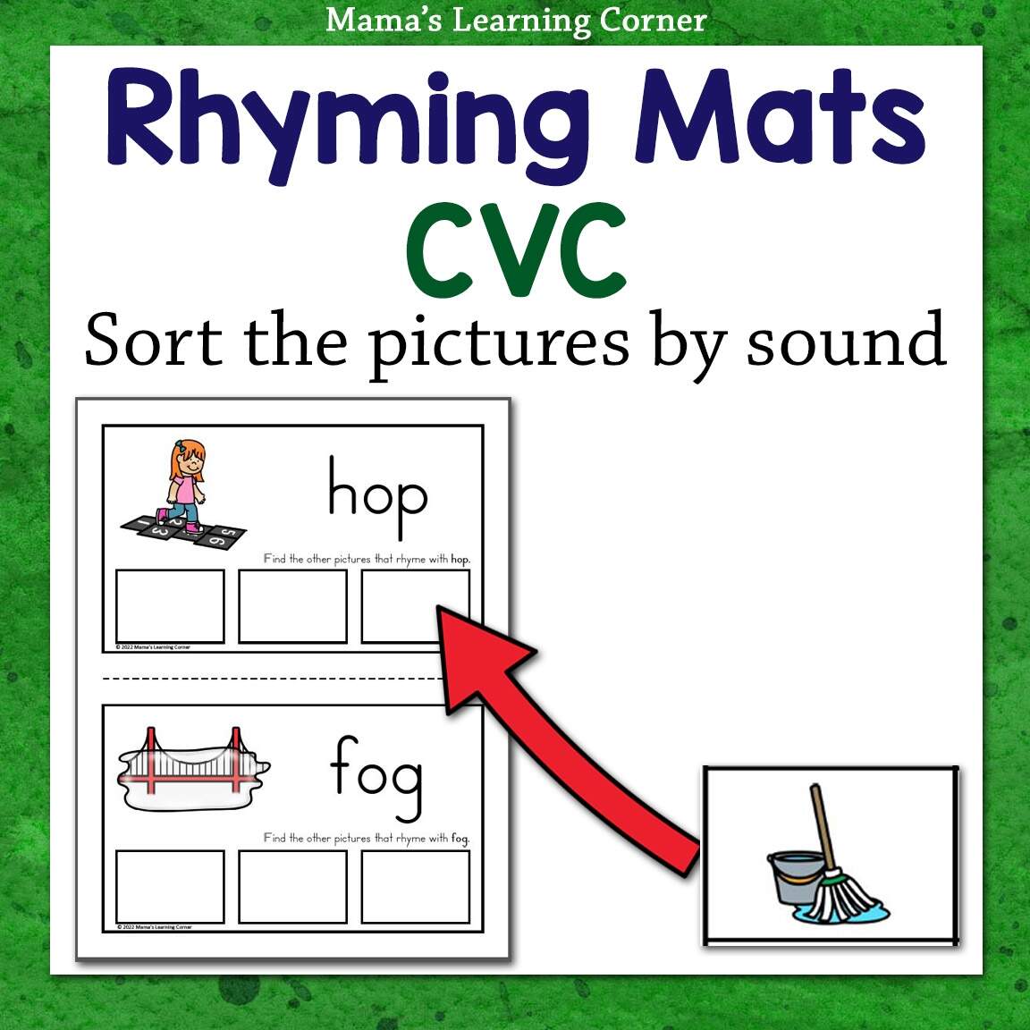 Rhyming Mats With CVC Words Mamas Learning Corner