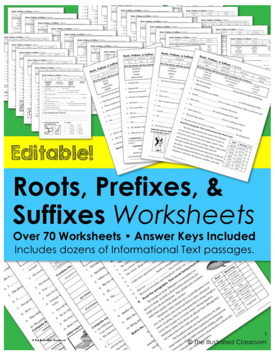 Roots And Affixes Worksheets V3 Answer Key For Classroom Use Studocu
