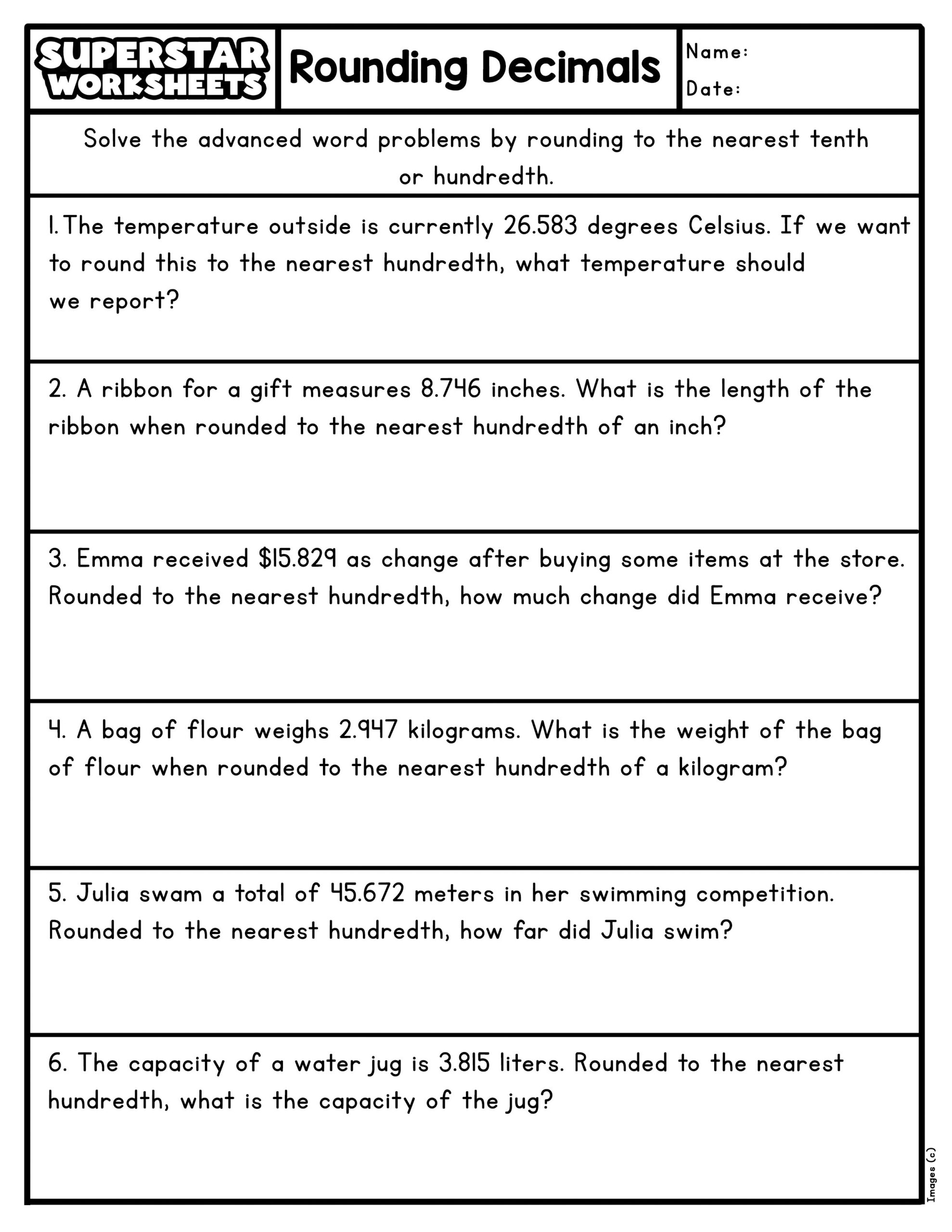 Rounding Decimal Worksheets Superstar Worksheets Rounding Decimal Worksheets Superstar Worksheets