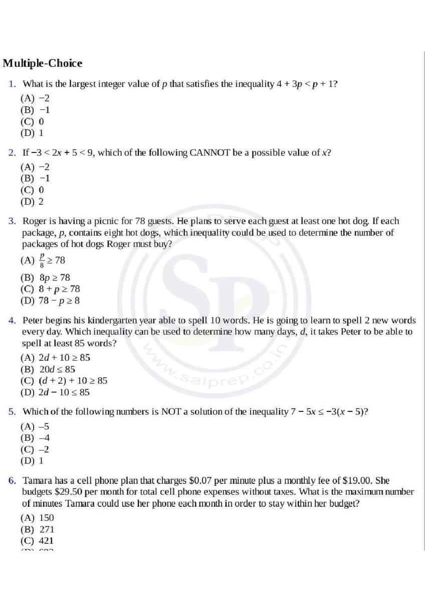 SAT Math Archives SAT PREP