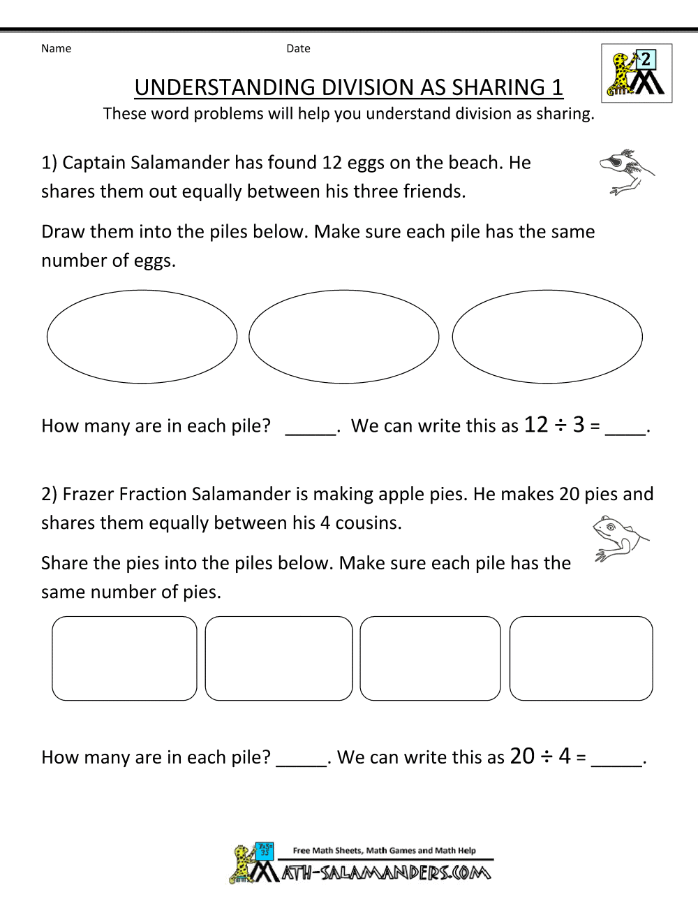 Division Worksheets Grade 3