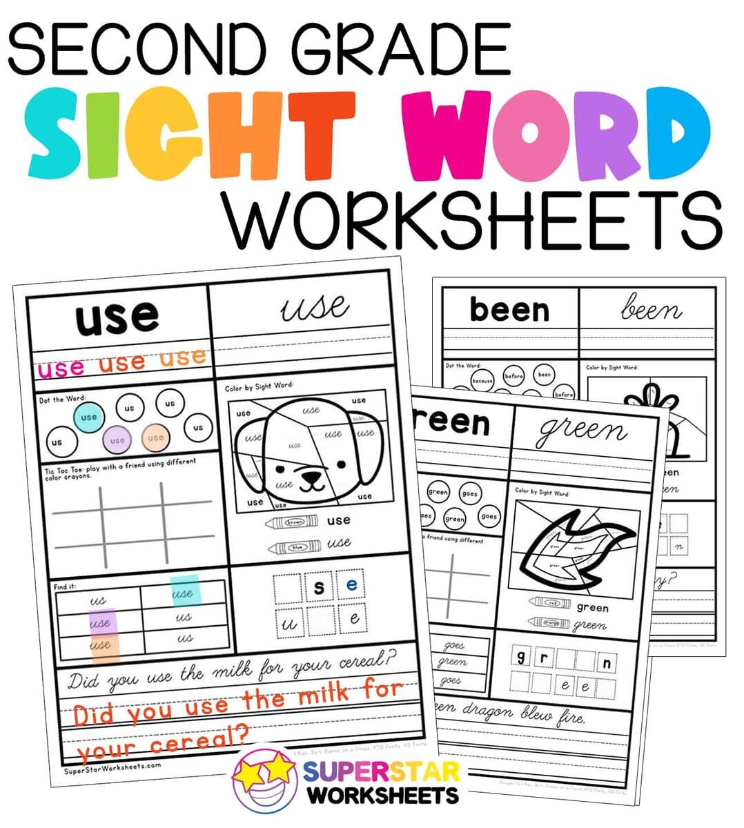 Second Grade Sight Words Superstar Worksheets Second Grade Sight Words Superstar Worksheets