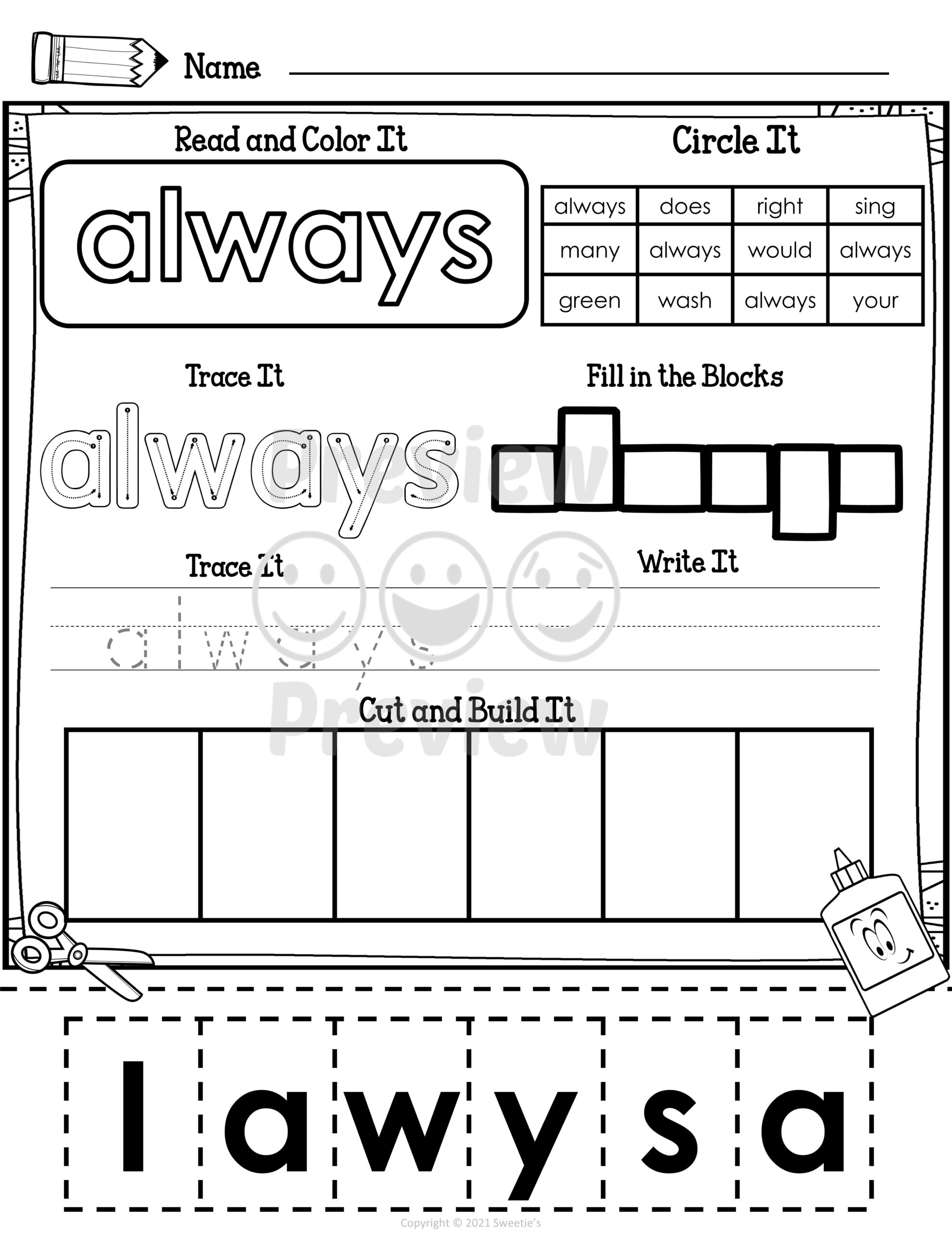 Second Grade Sight Words Worksheets Classful