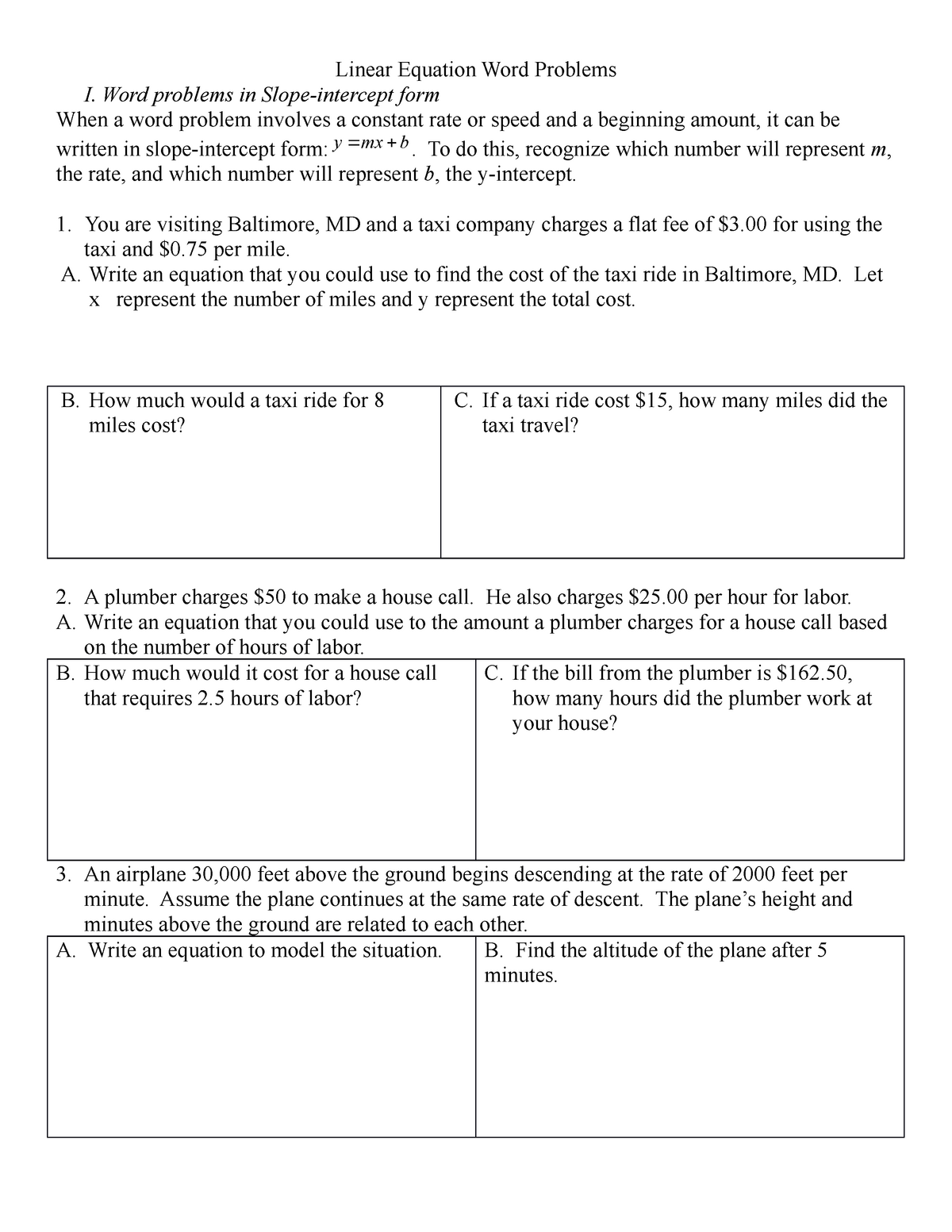 Section 8 5 Word Problems Linear Equation Word Problems I Word Worksheets Library