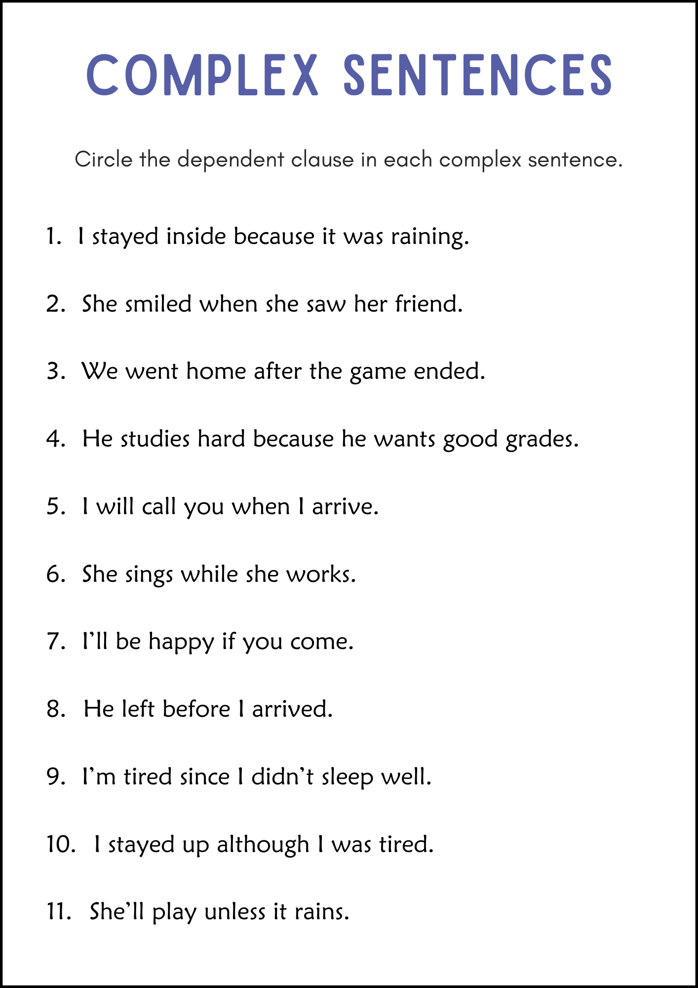 Sentence Structure Worksheets Simple Sentence Compound Complex Fragments Made By Teachers Sentence Structure Worksheets Simple Sentence Compound Complex Fragments Made By Teachers