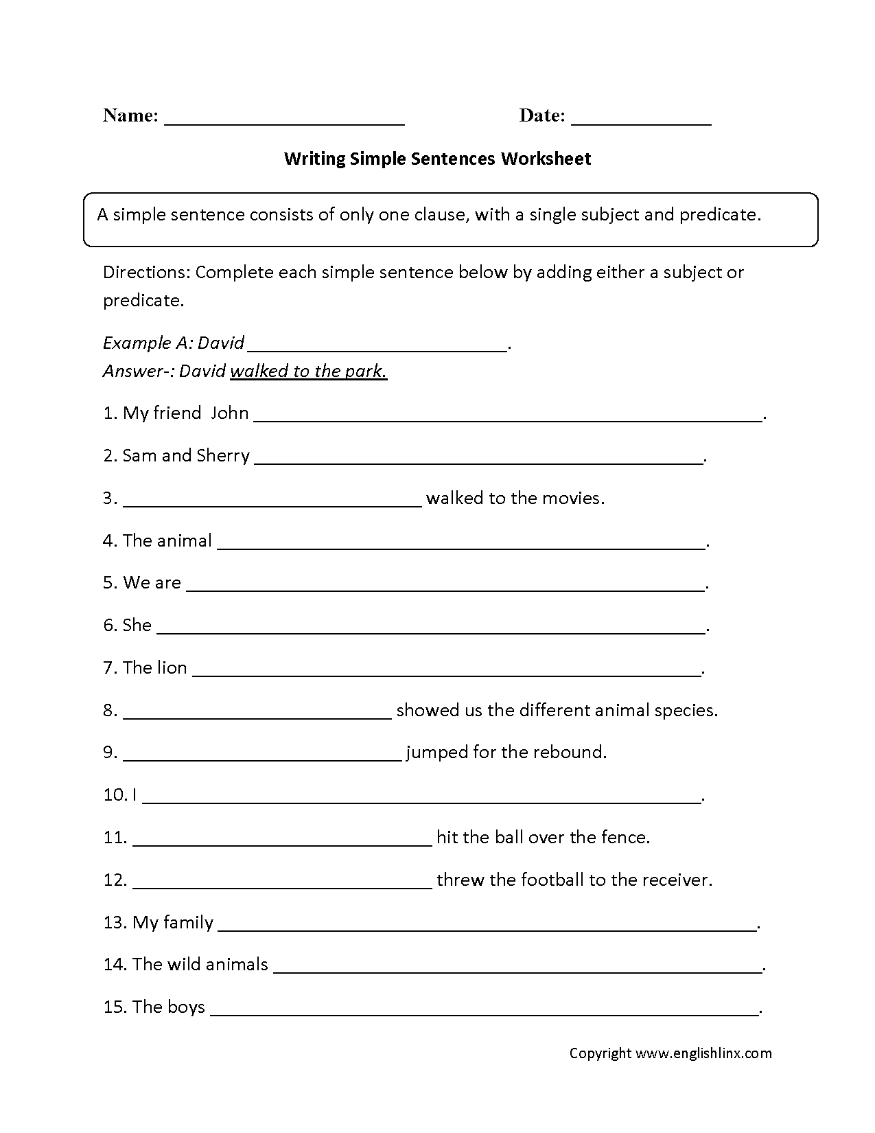 Sentences Worksheets Simple Sentences Worksheets Sentences Worksheets Simple Sentences Worksheets