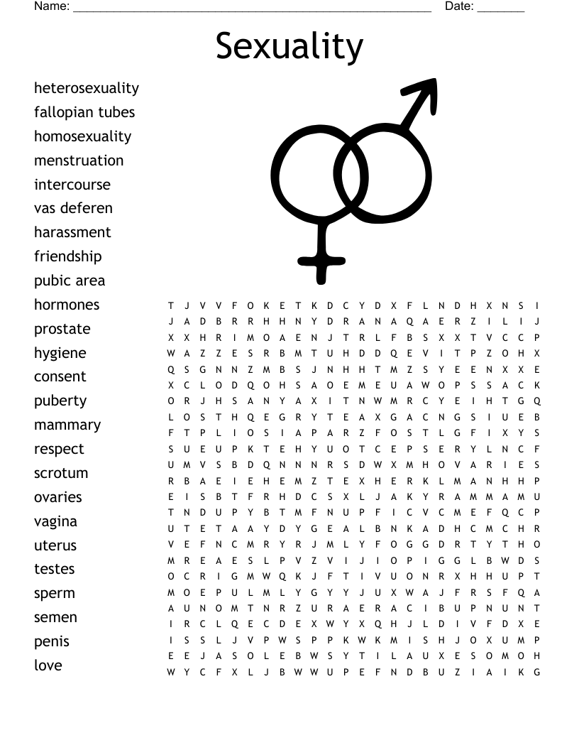 Sex And Relationships Word Search WordMint