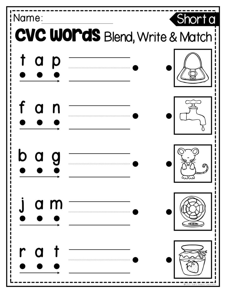 Reading Comprehension Worksheets Let S Make CVC Words With Short A