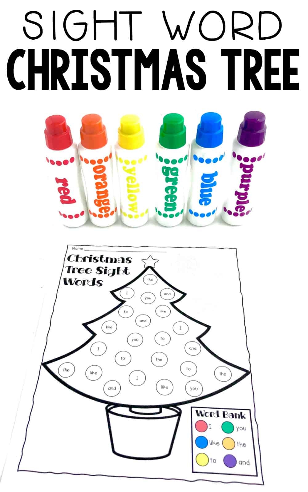 Sight Word Christmas Tree Printable I Can Teach My Child