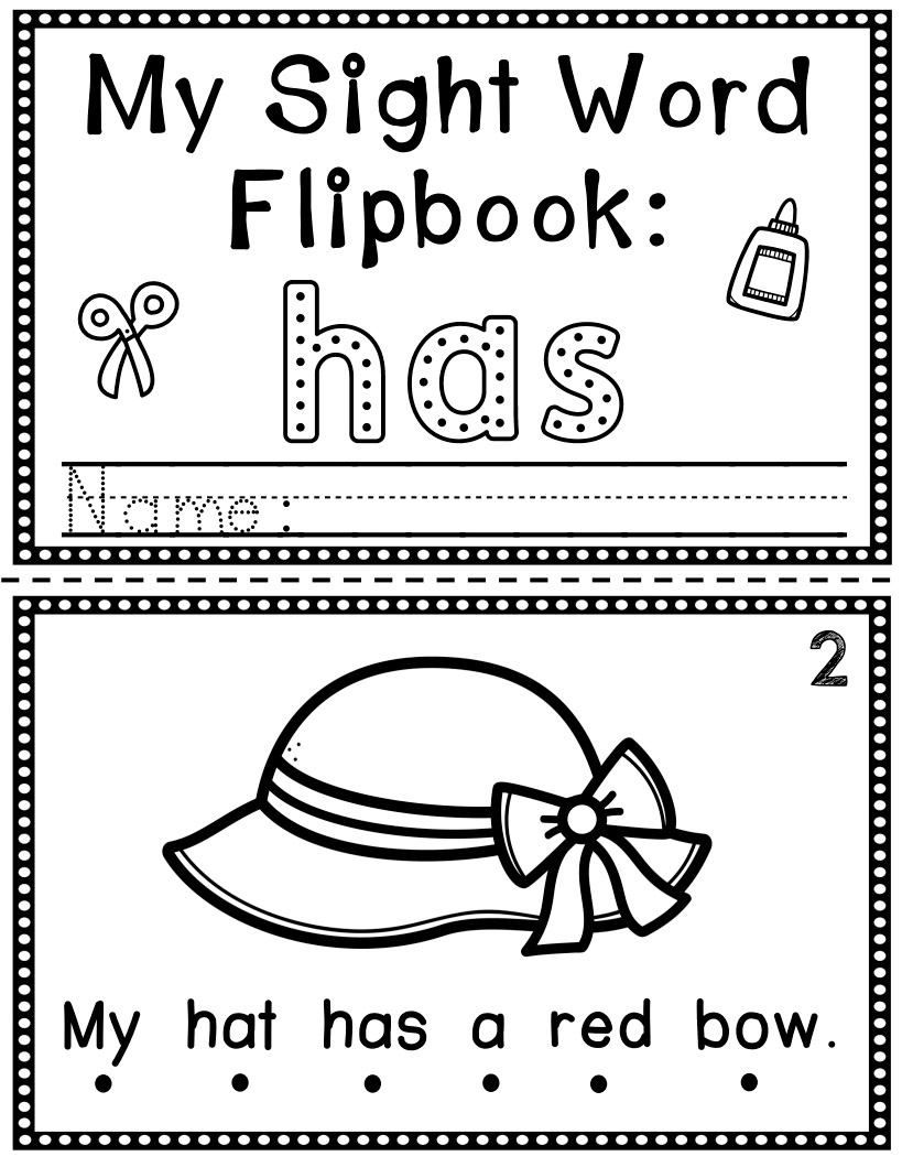 Sight Word Flip Book Flipbook HAS Made By Teachers Has Sight Word Printable Activities Simply Kinder Printable Membership