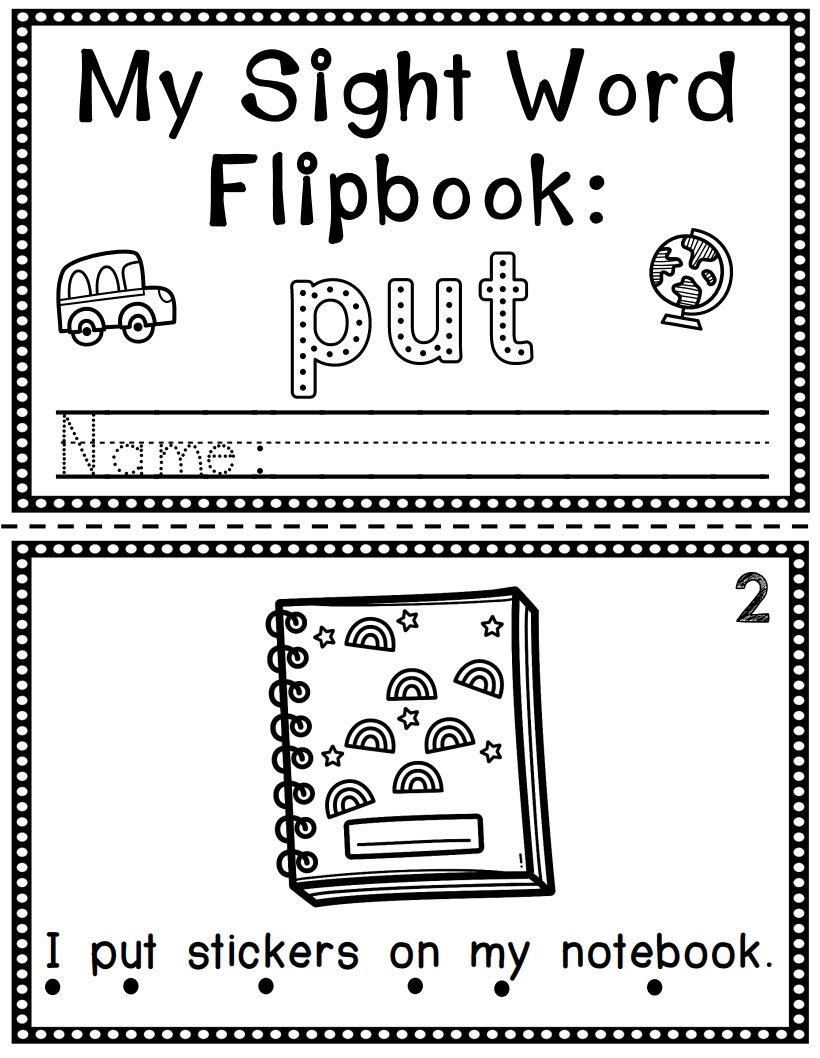 Sight Word Flip Book Flipbook PUT Made By Teachers