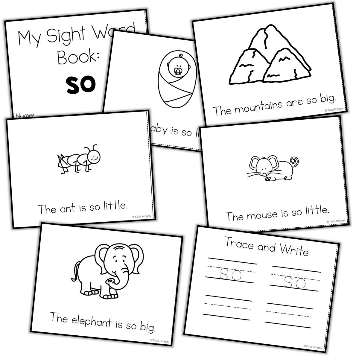 Sight Word Mini Book So Katie Roltgen Teaching