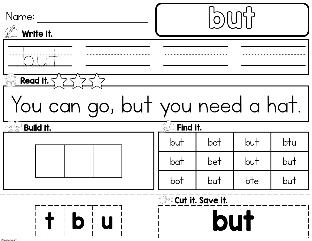 But Sight Word Printable Activities Simply Kinder Printable Membership