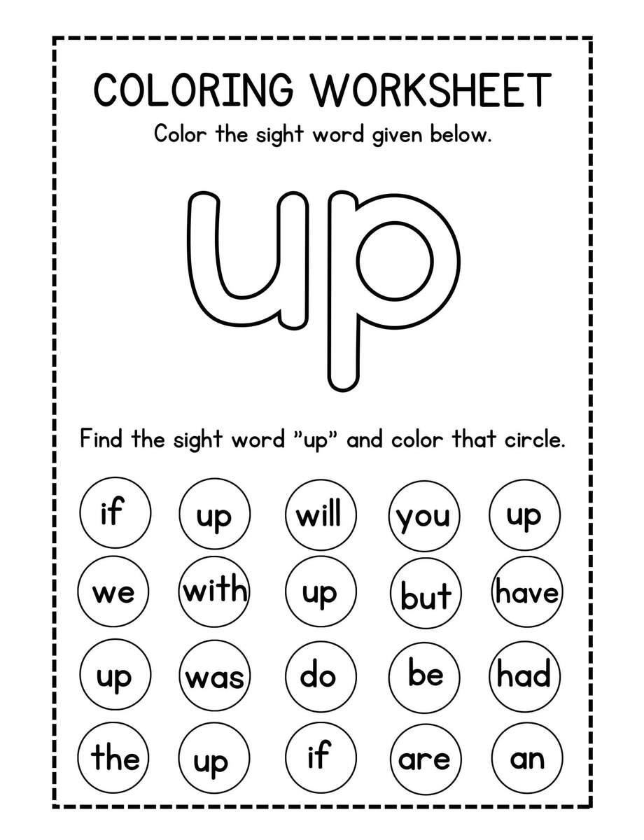 Sight Word Practice Workbook Color Find Preschool Kindergarten Digital Download Etsy