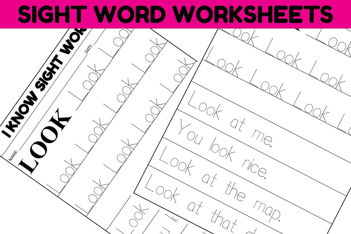 Sight Word Practice Worksheet LOOK Graphic By Sarita Kidobolt Creative Fabrica