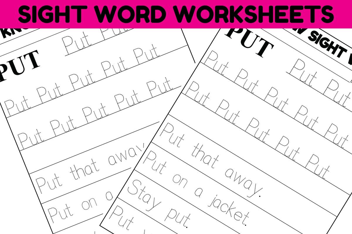 Sight Word Practice Worksheet PUT Graphic By Sarita Kidobolt Creative Fabrica