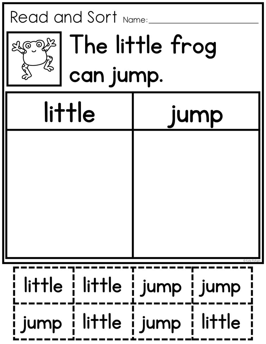 Sight Word Read And Sort Katie Roltgen Teaching